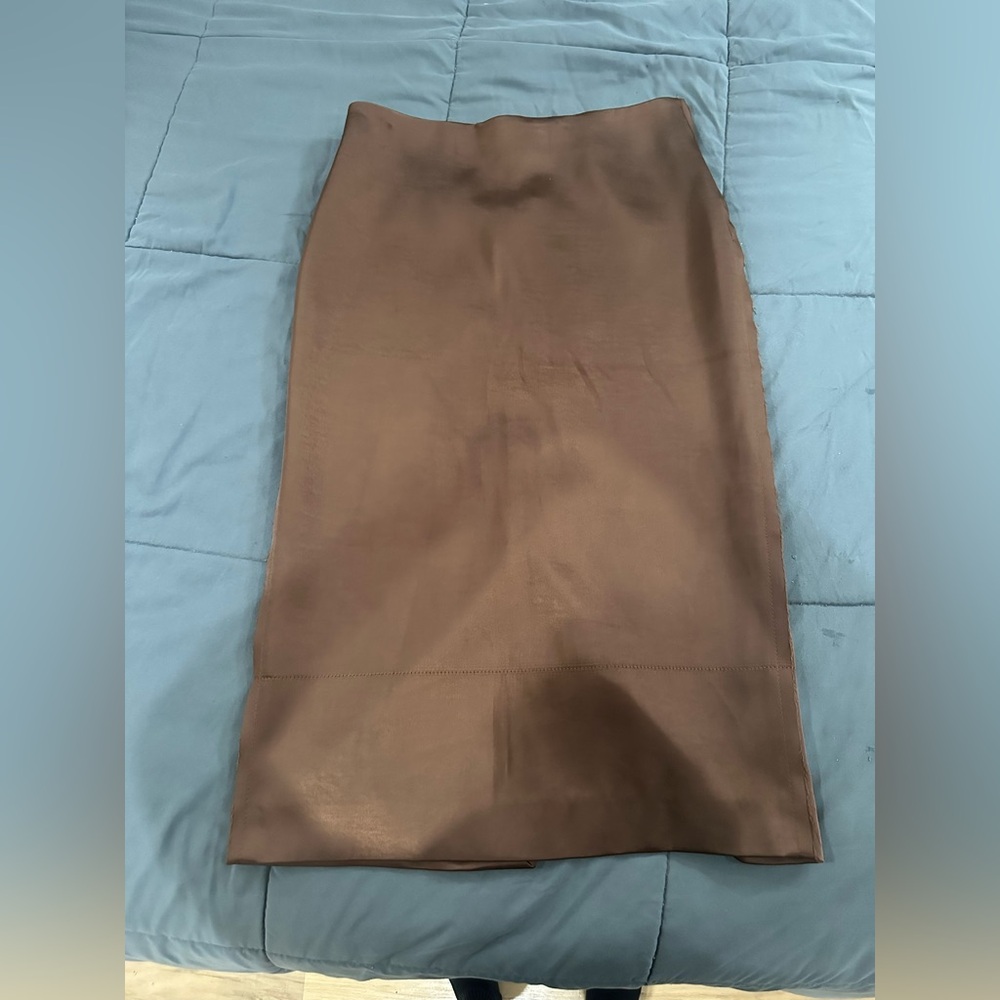Zara Chocolate Brown Pencil Skirt - Picture 4 of 4